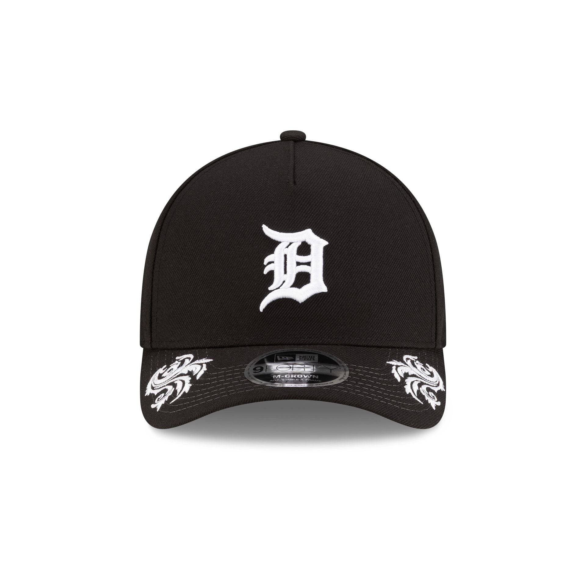 Detroit Tigers Script Black and White 9FORTY M-Crown A-Frame Snapback Hat