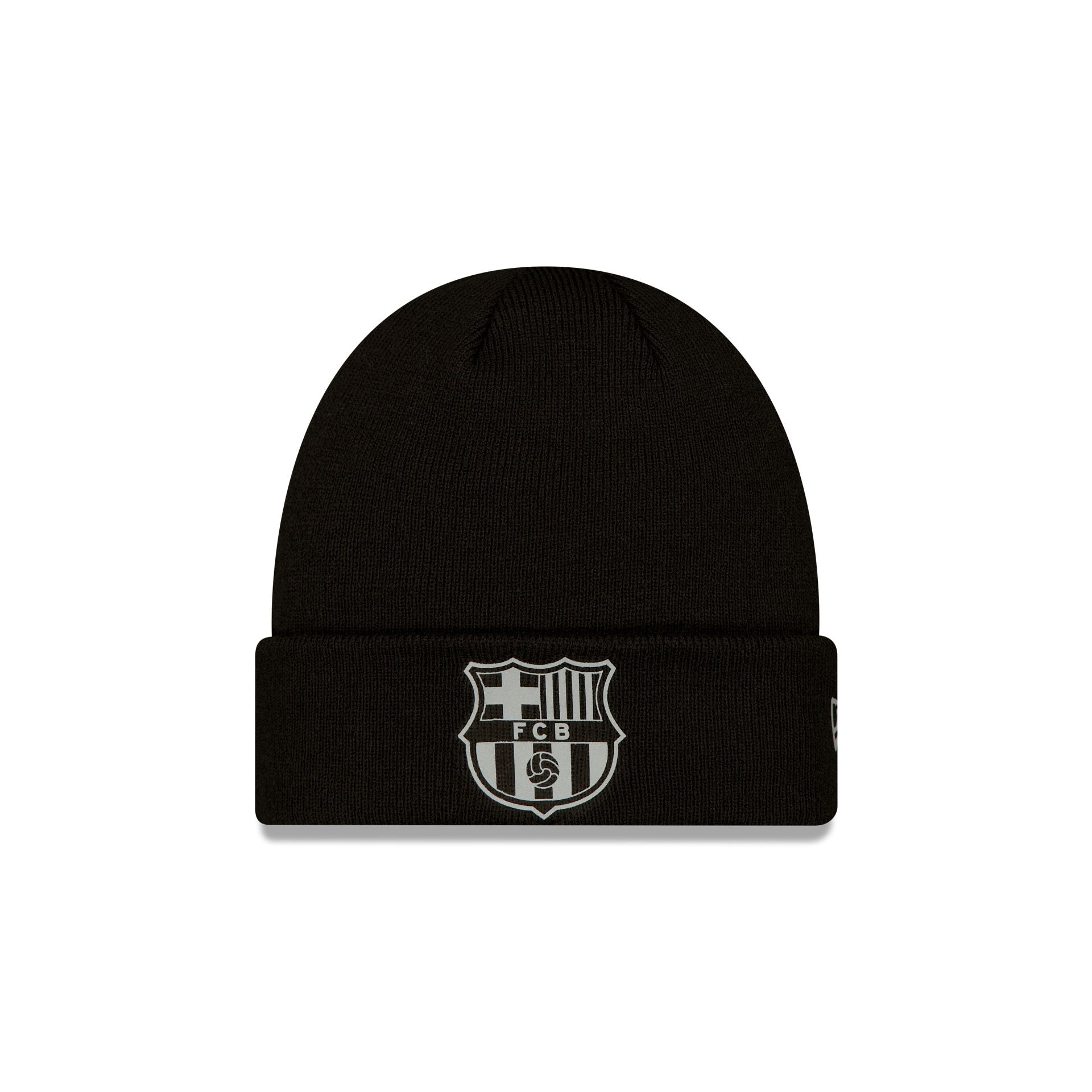 FC Barcelona Reflective Logo Black Cuff Knit Hat
