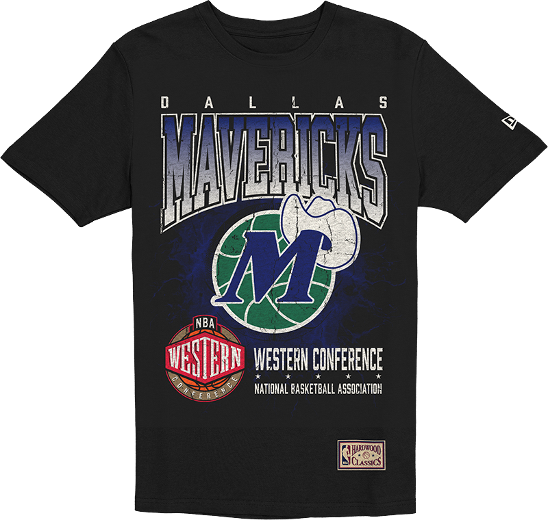 Dallas Mavericks 1980-2000 Hardwood Classics Black T-Shirt