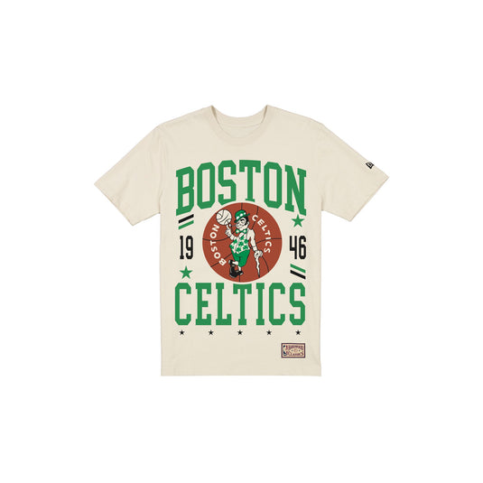 Boston Celtics 1968-1977 Hardwood Classics Chrome White T-Shirt - New Era Cap