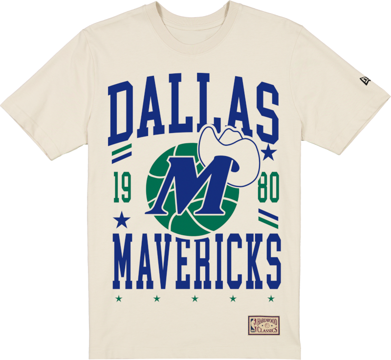 Dallas Mavericks 1980-2000 Hardwood Classics Chrome White T-Shirt