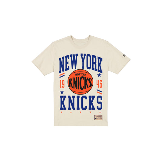 New York Knicks 1946-1963 Hardwood Classics Chrome White T-Shirt - New Era Cap