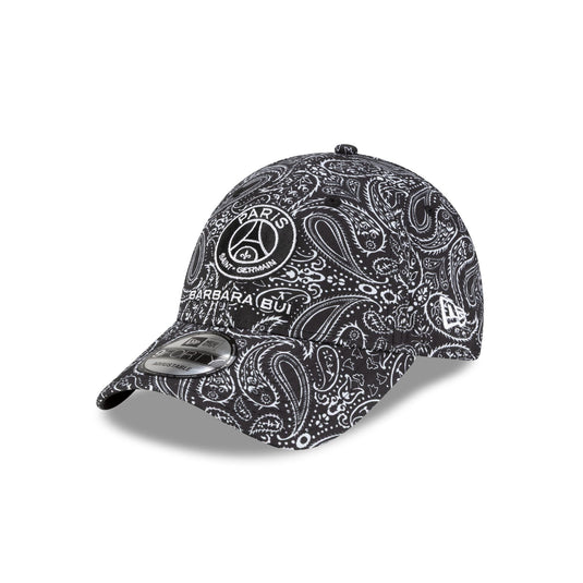 Black and white patterned cap with brand logos on a white background - New Era Cap