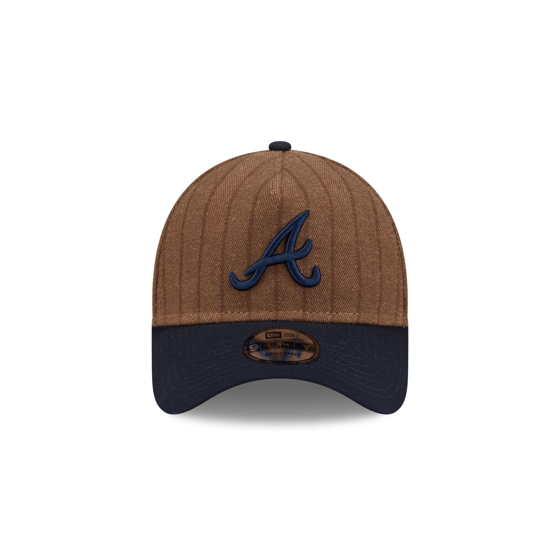 Atlanta Braves Three Looms Wool Pinstripe 9FORTY A-Frame Snapback Hat