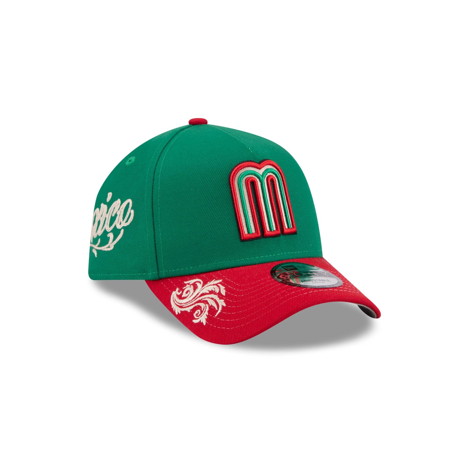 Mexico Baseball Script 9FORTY A-Frame Snapback Hat