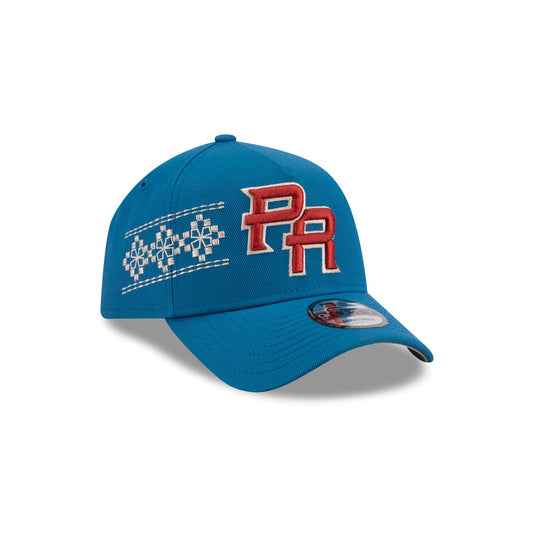 Puerto Rico Latin Embroidery 9FORTY A-Frame Snapback Hat - New Era Cap