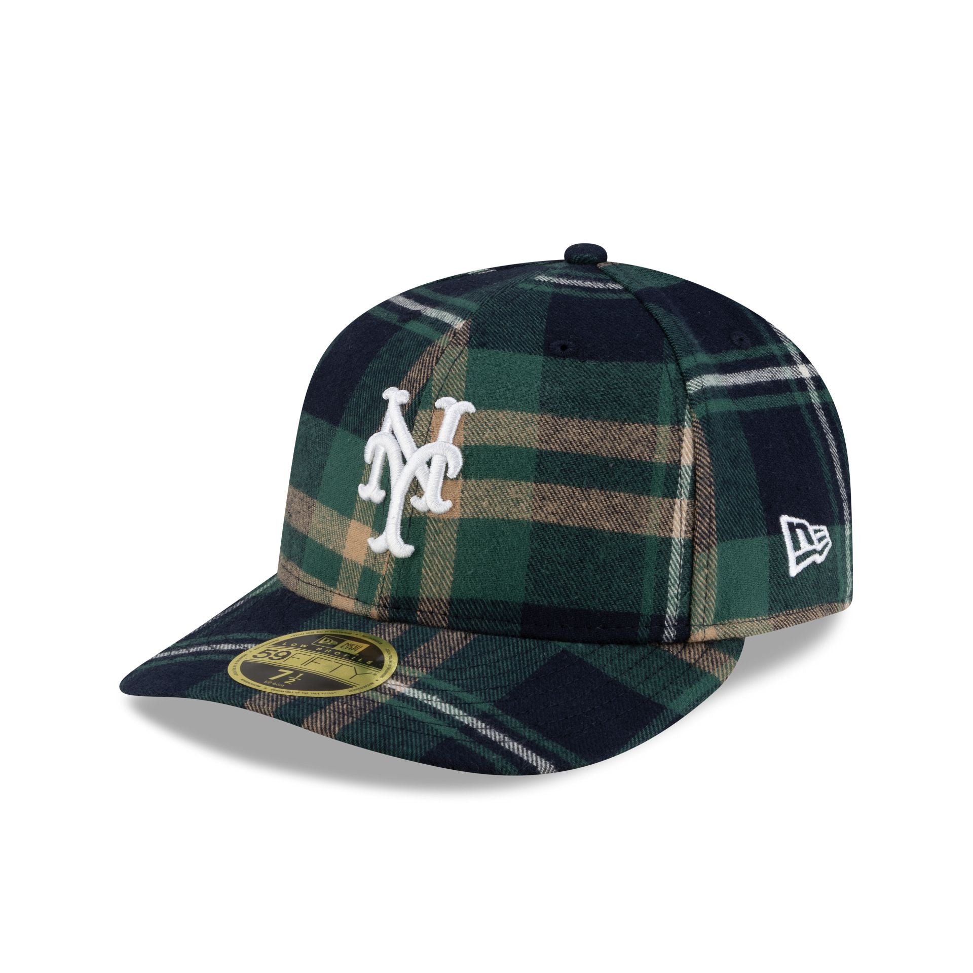 New York Mets Dark Green Check Low Profile 59FIFTY Fitted Hat