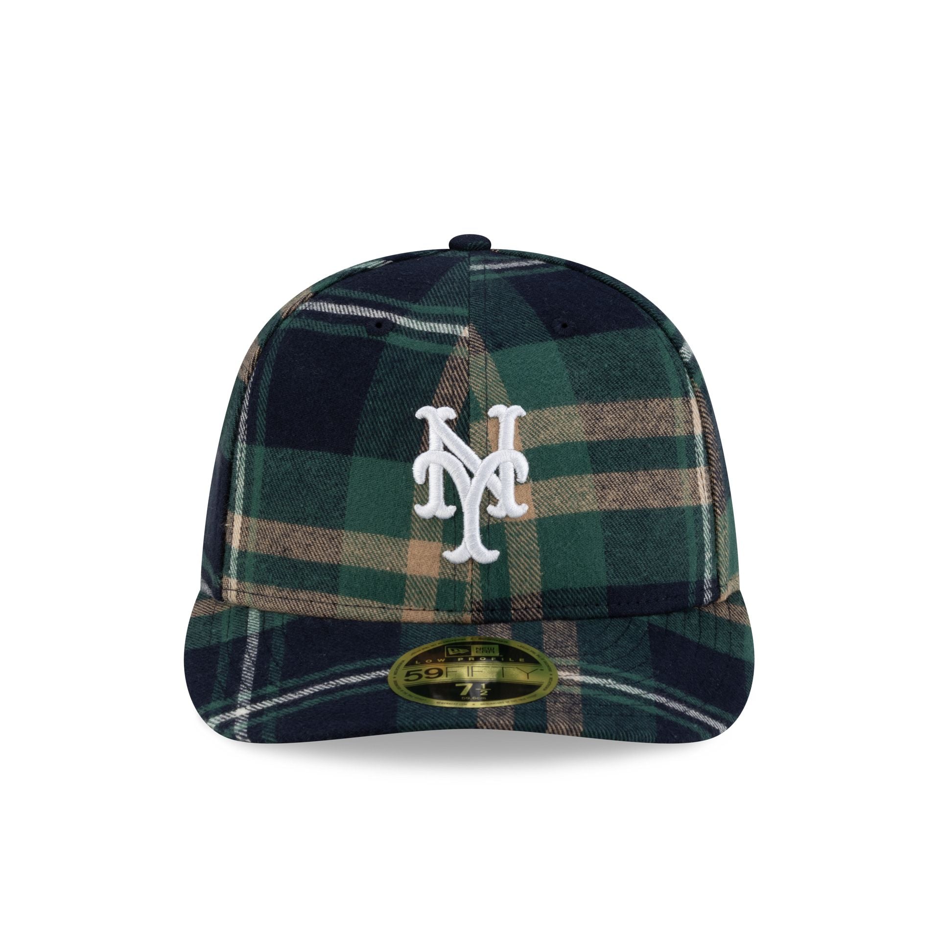 New York Mets Dark Green Check Low Profile 59FIFTY Fitted Hat