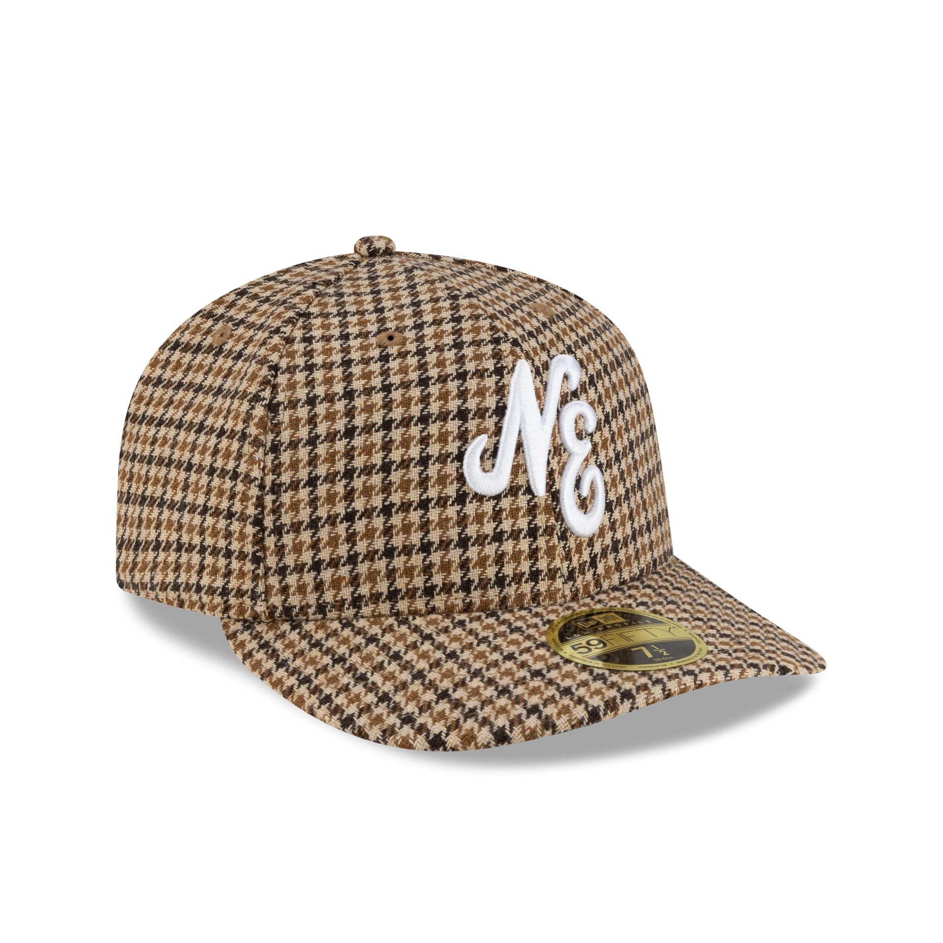 New Era Cap Camel Houndstooth Low Profile 59FIFTY Fitted Hat