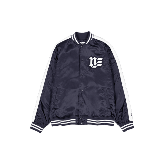 New Era Branded Navy Souvenir Satin Jacket - New Era Cap
