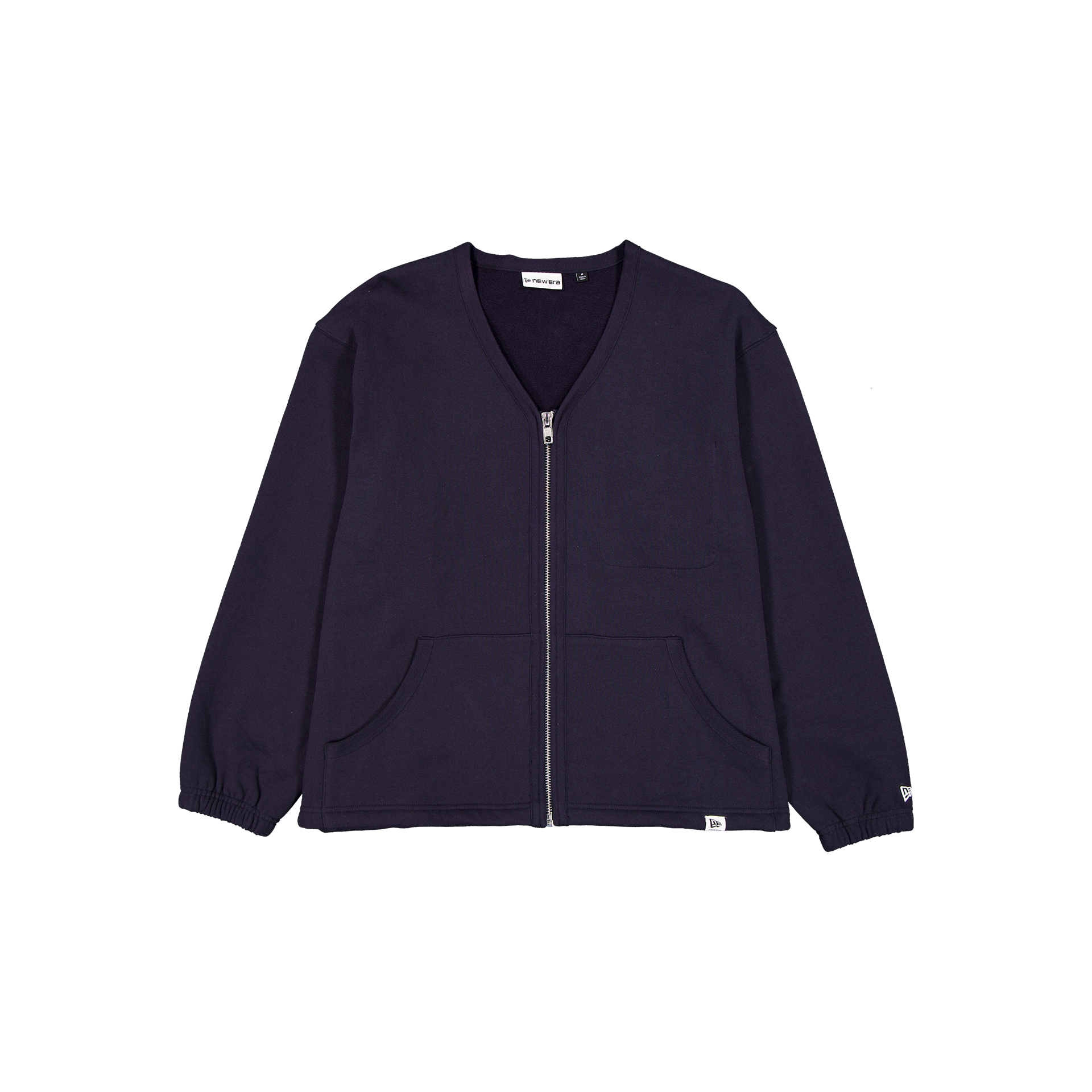 New Era Branded Navy Full-Zip Cardigan
