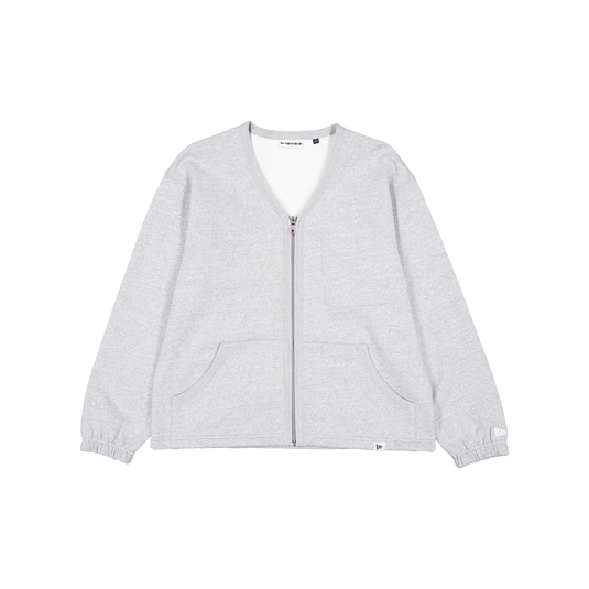 New Era Branded Heather Gray Full-Zip Cardigan - New Era Cap