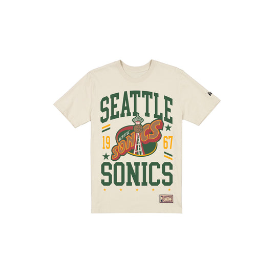 Seattle Supersonics 1975-1995 Hardwood Classics Chrome White T-Shirt - New Era Cap