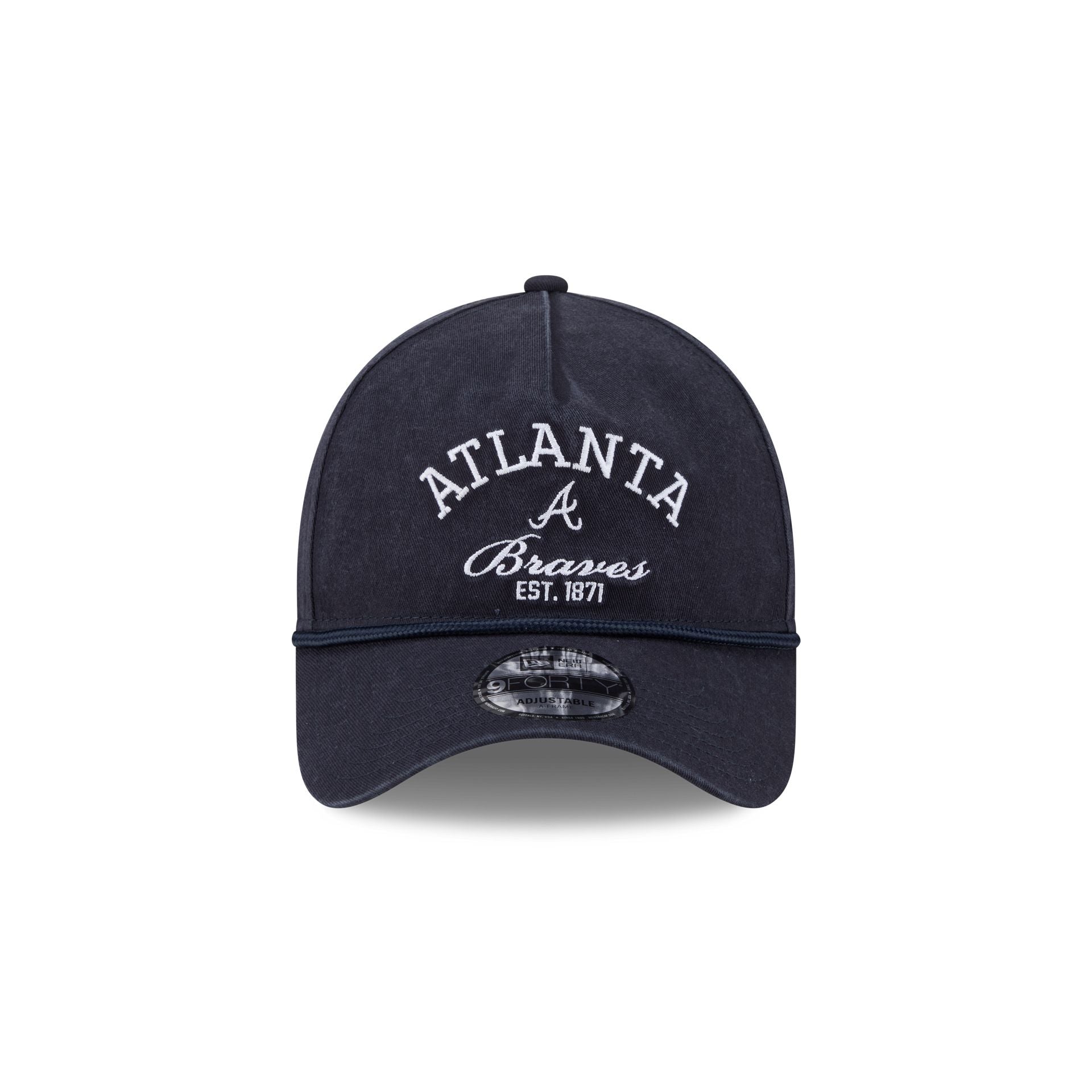 Atlanta Braves Stacked Rope 9FORTY A-Frame Snapback Hat