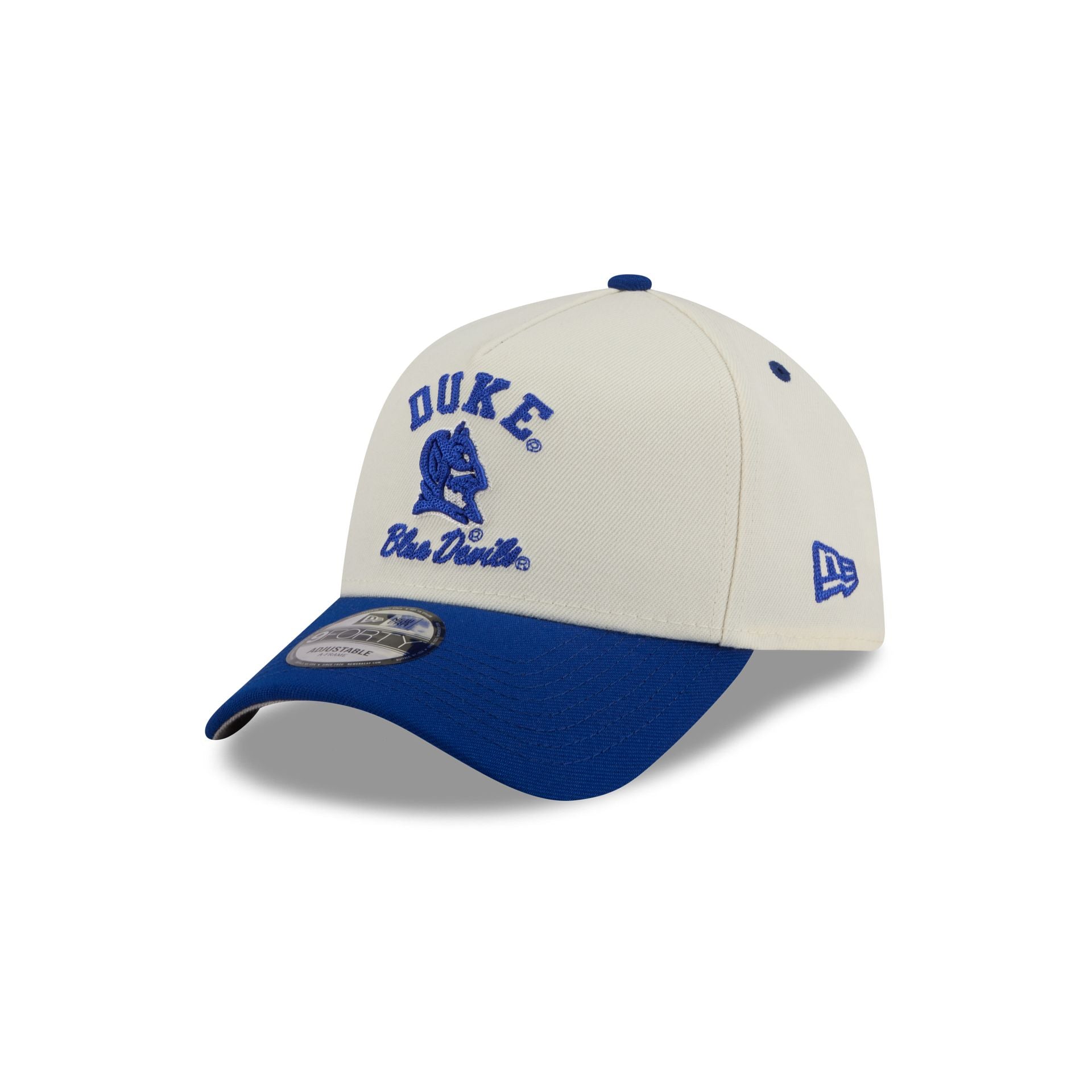 Duke Blue Devils Chrome White Arched 9FORTY A-Frame Snapback Hat