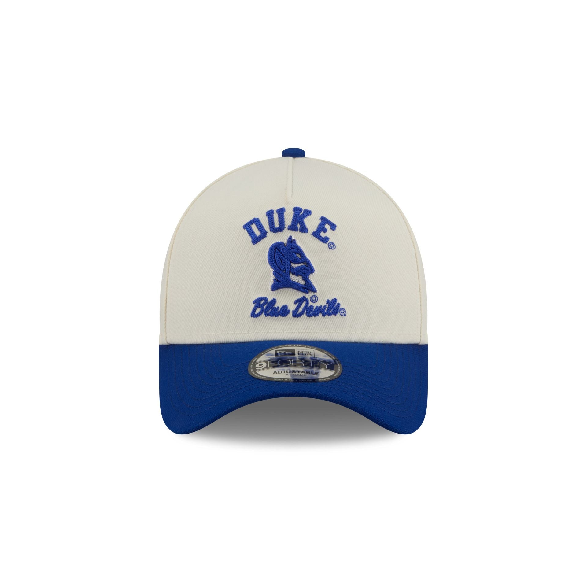 Duke Blue Devils Chrome White Arched 9FORTY A-Frame Snapback Hat