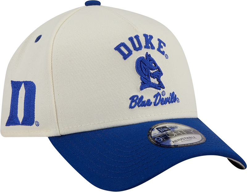 Duke Blue Devils Chrome White Arched 9FORTY A-Frame Snapback Hat