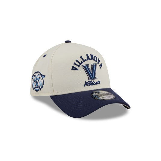 Villanova Wildcats Chrome White Arched 9FORTY A-Frame Snapback Hat - New Era Cap