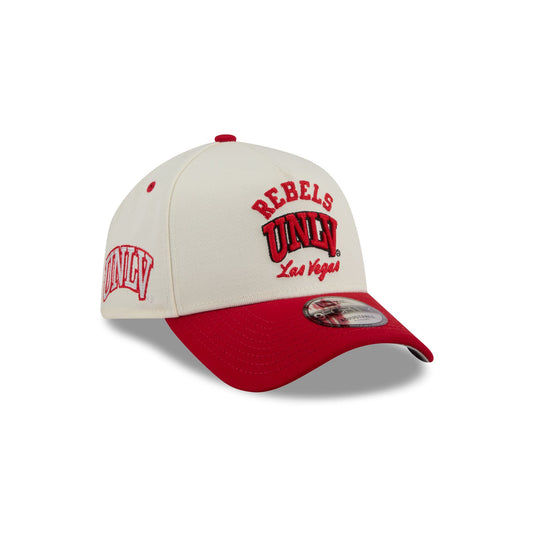 UNLV Runnin' Rebels Chrome White Arched 9FORTY A-Frame Snapback Hat - New Era Cap