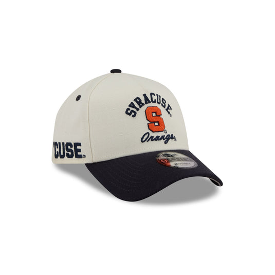 Syracuse Orange Chrome White Arched 9FORTY A-Frame Snapback Hat - New Era Cap