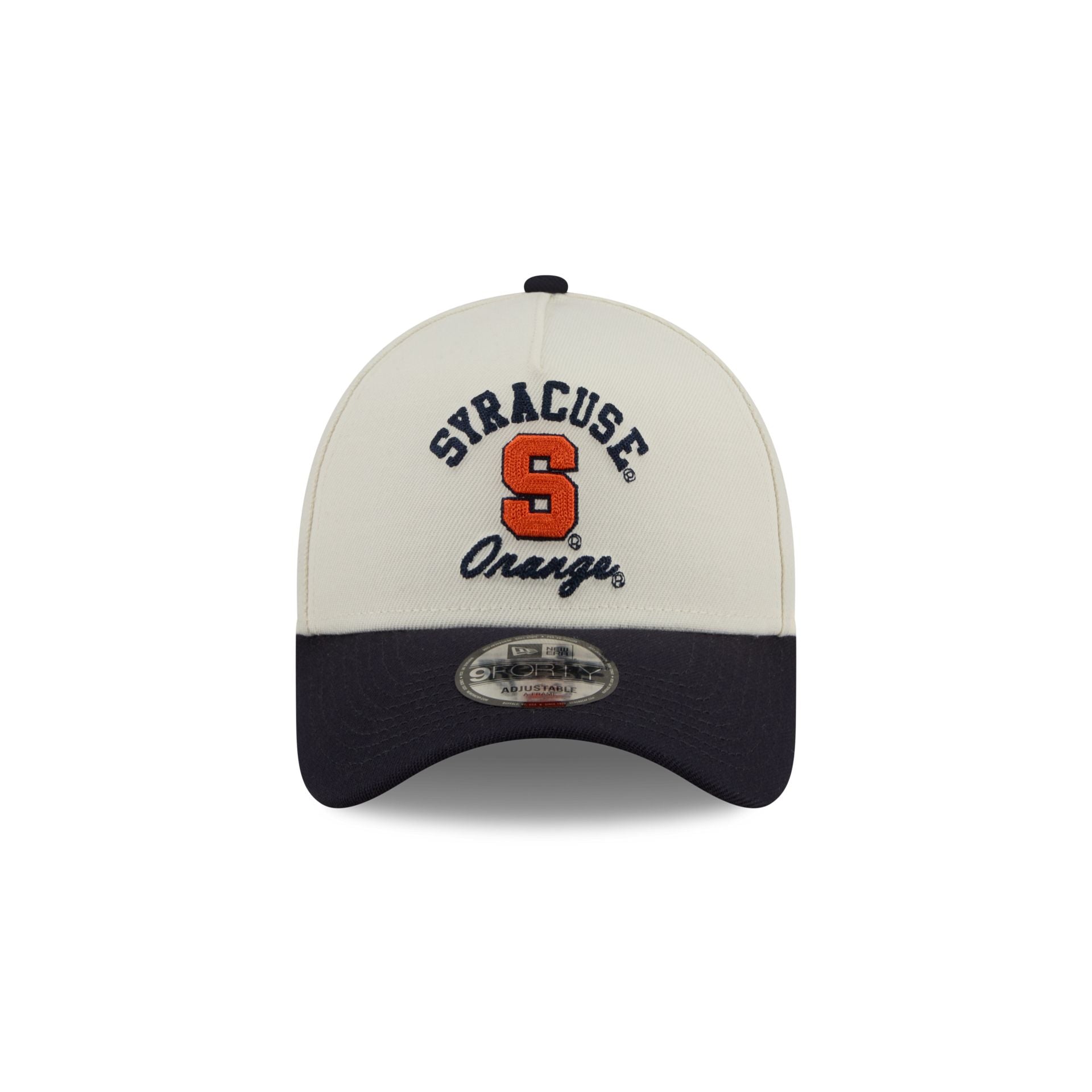 Syracuse Orange Chrome White Arched 9FORTY A-Frame Snapback Hat