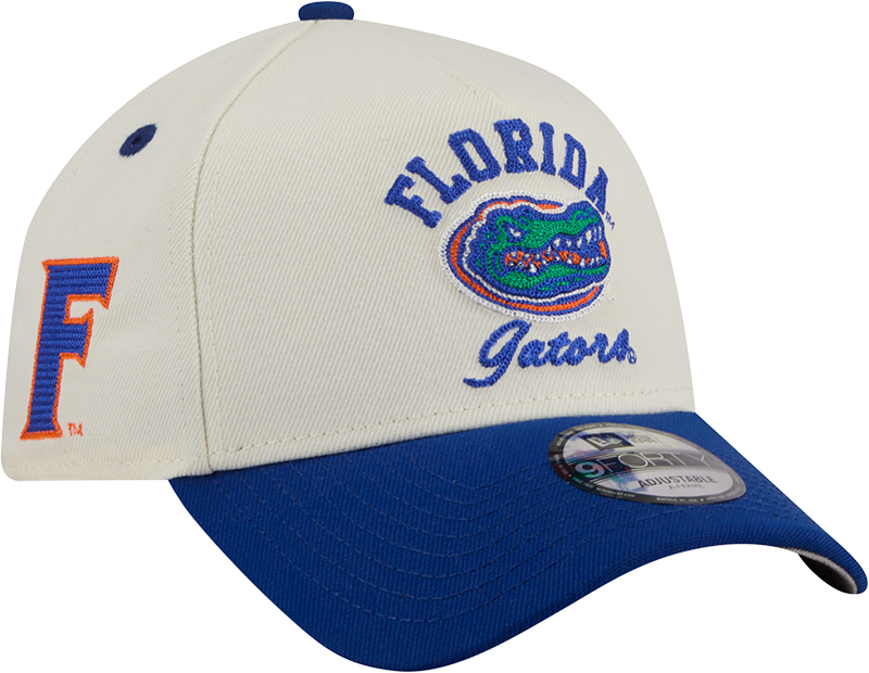 Florida Gators Chrome White Arched 9FORTY A-Frame Snapback Hat