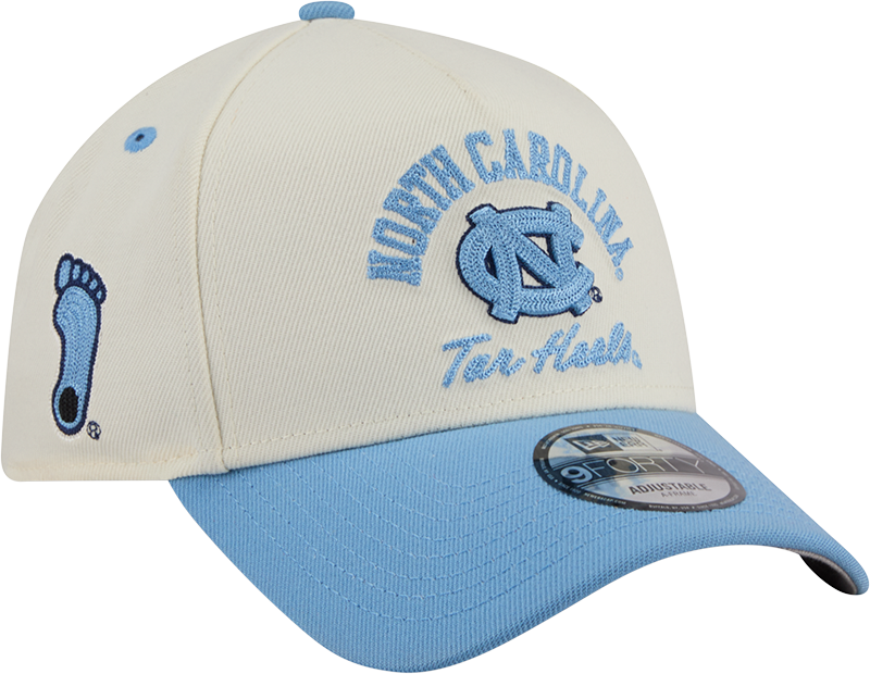 North Carolina Tar Heels Chrome White Arched 9FORTY A-Frame Snapback Hat