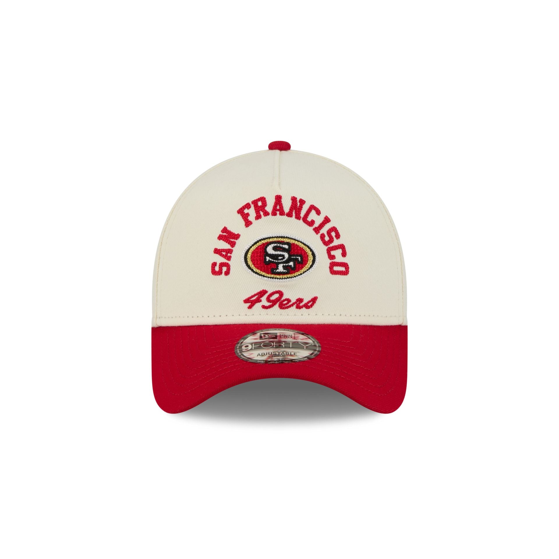 San Francisco 49ers Chrome White Arched 9FORTY A-Frame Snapback Hat
