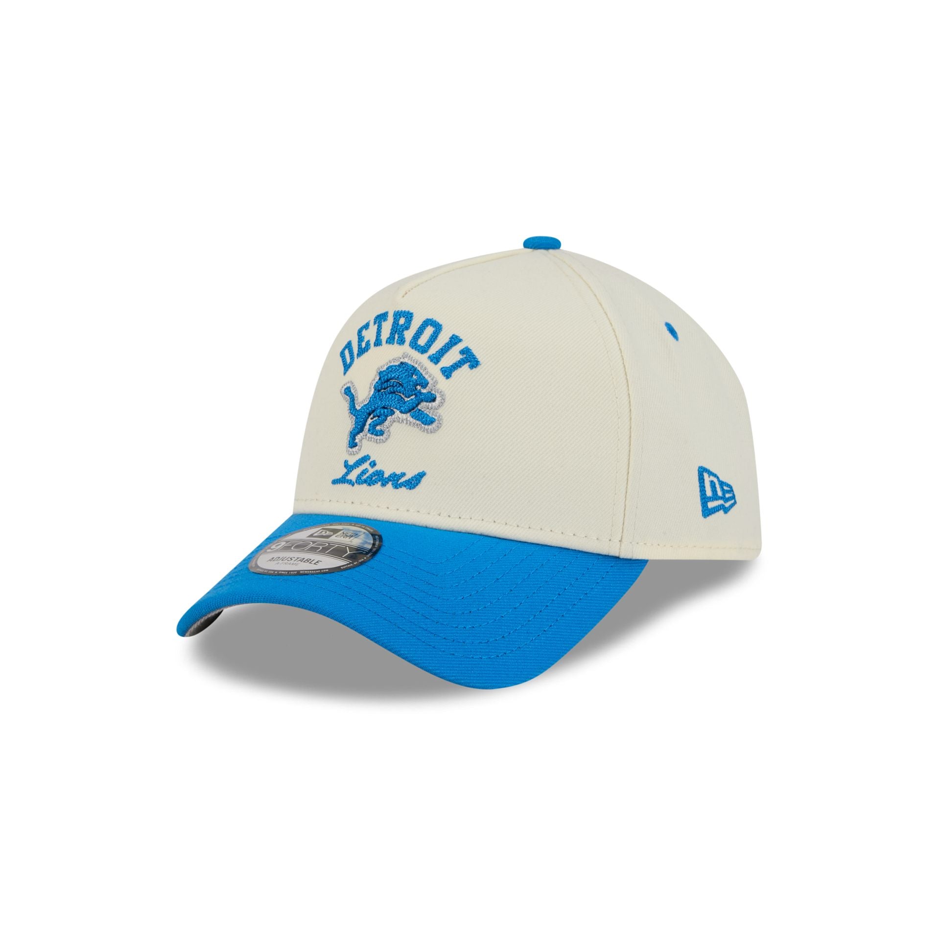 Detroit Lions Chrome White Arched 9FORTY A-Frame Snapback Hat