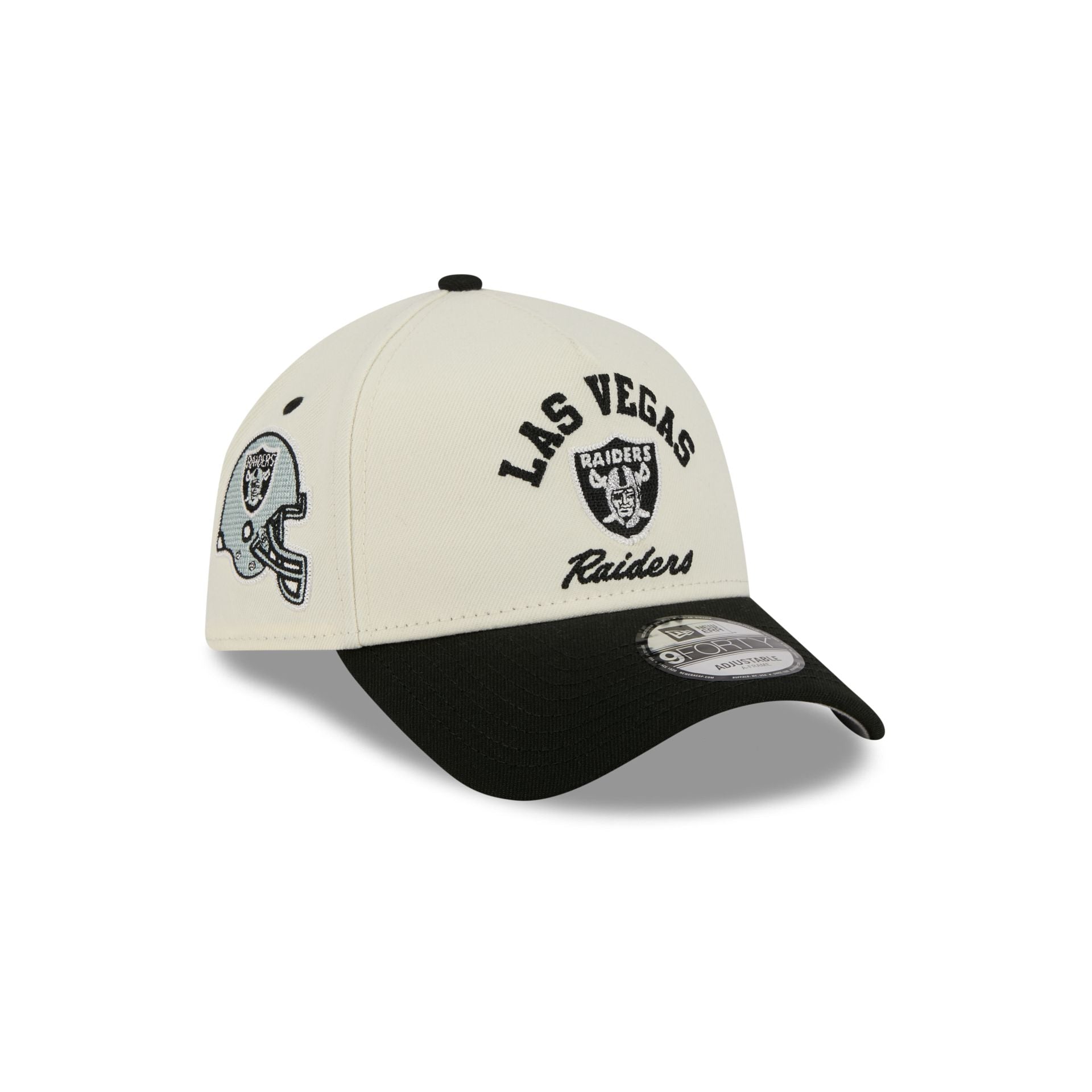 Las Vegas Raiders Chrome White Arched 9FORTY A-Frame Snapback Hat