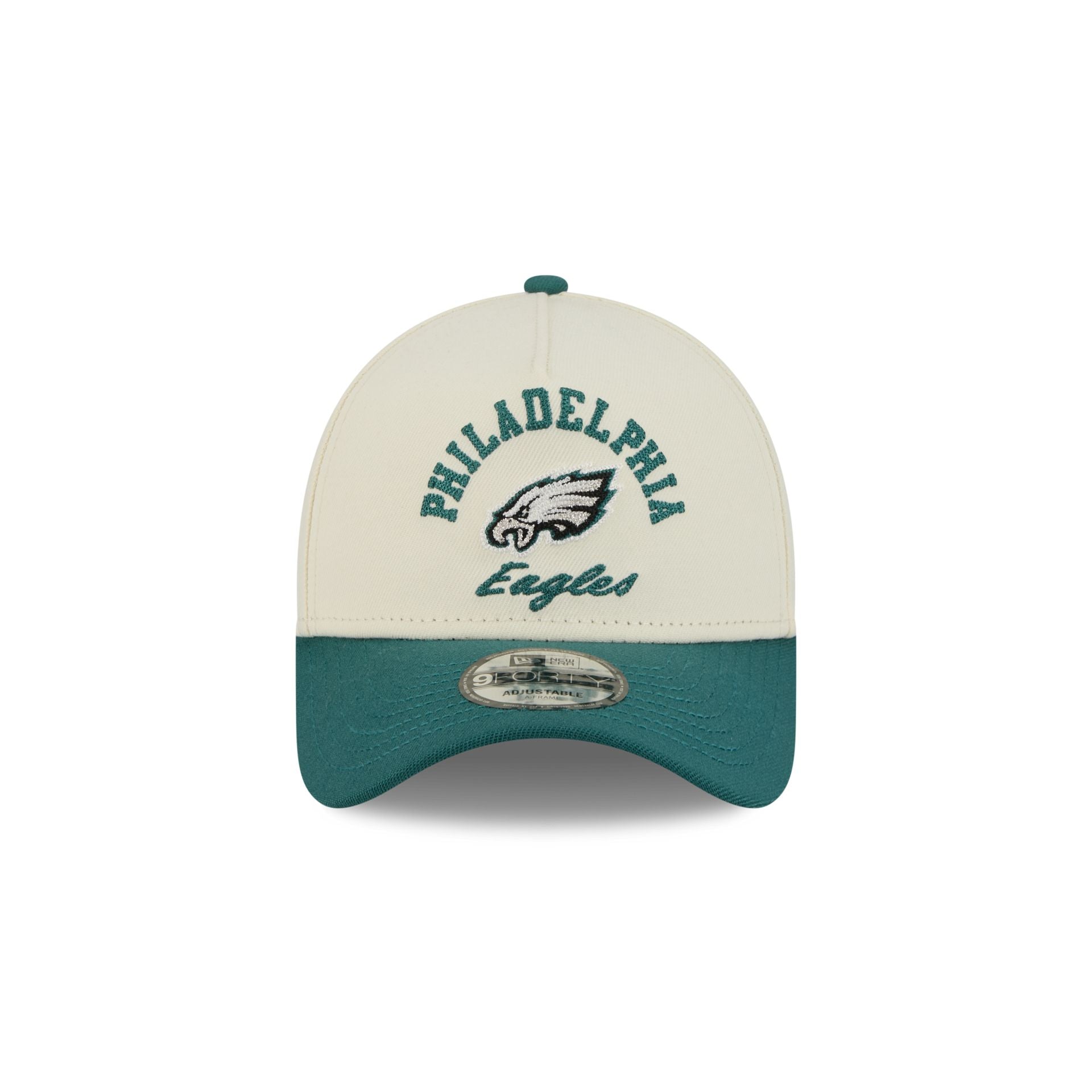 Philadelphia Eagles Chrome White Arched 9FORTY A-Frame Snapback Hat