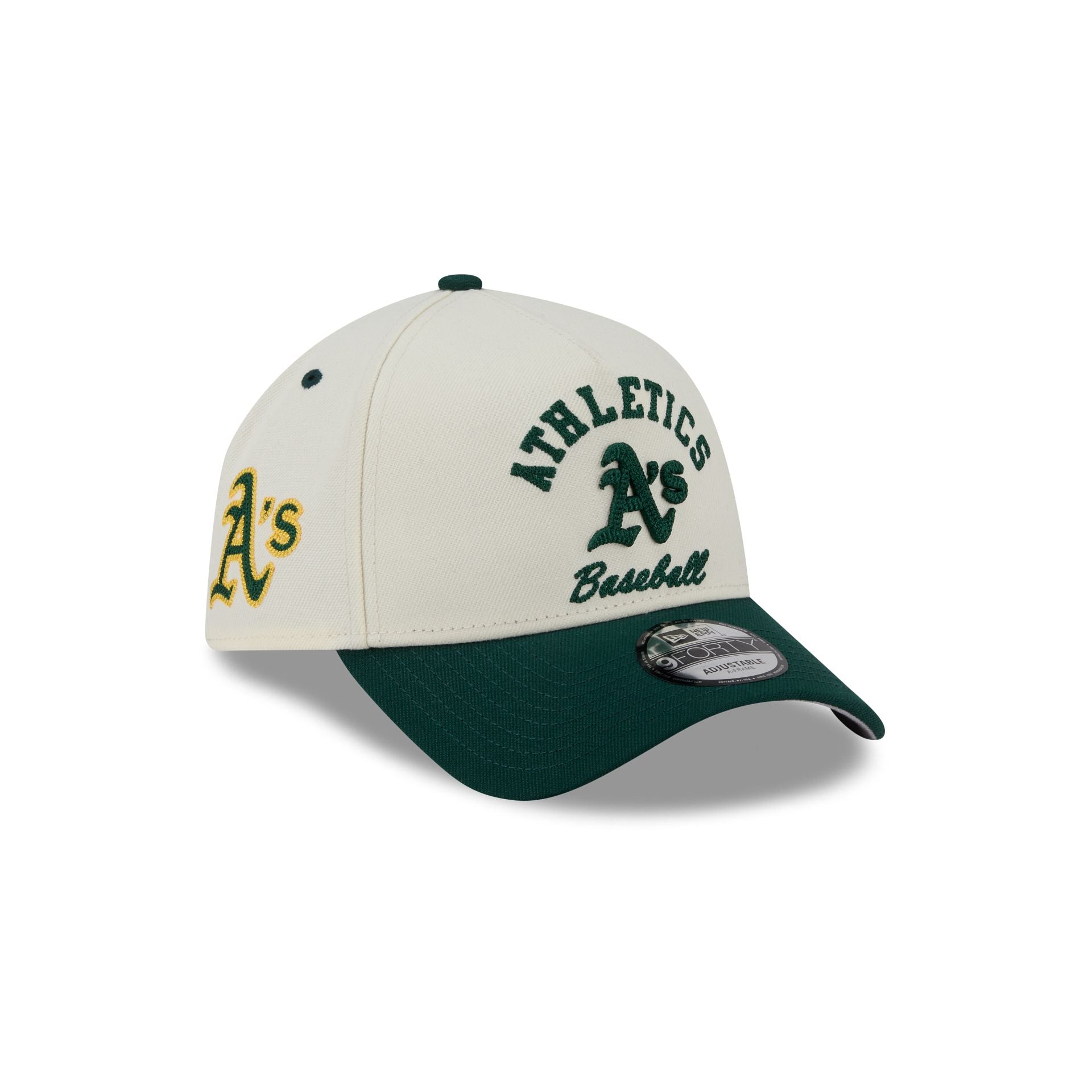 Athletics Chrome White Arched 9FORTY A-Frame Snapback Hat – New