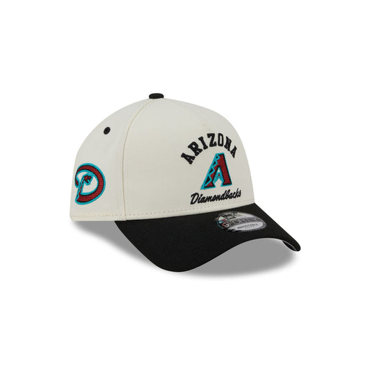 Arizona Diamondbacks Chrome White Arched 9FORTY A-Frame Snapback Hat - New Era Cap
