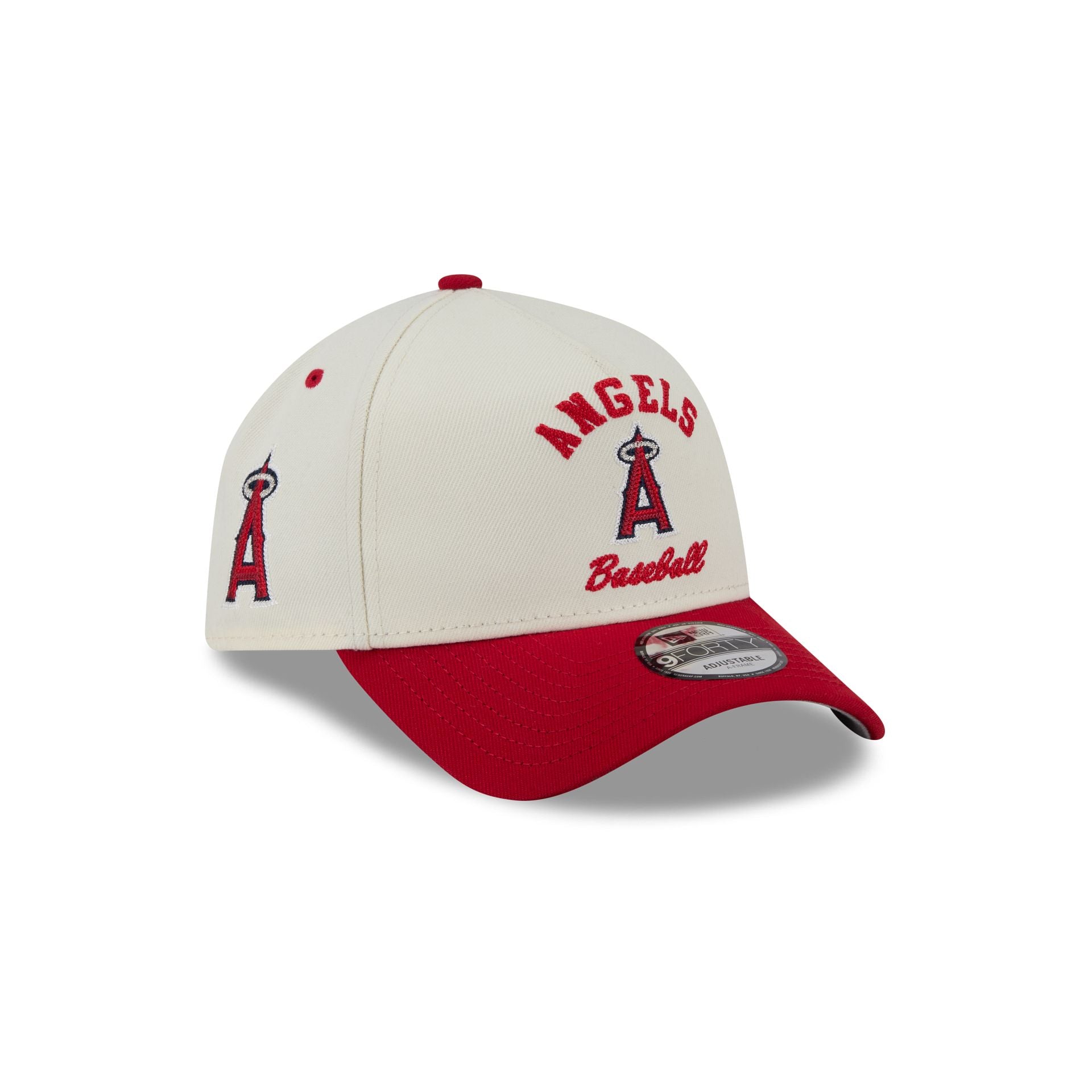 Los Angeles Angels Chrome White Arched 9FORTY A-Frame Snapback Hat