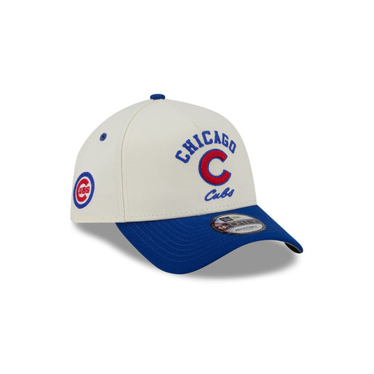 Chicago Cubs Chrome White Arched 9FORTY A-Frame Snapback Hat - New Era Cap