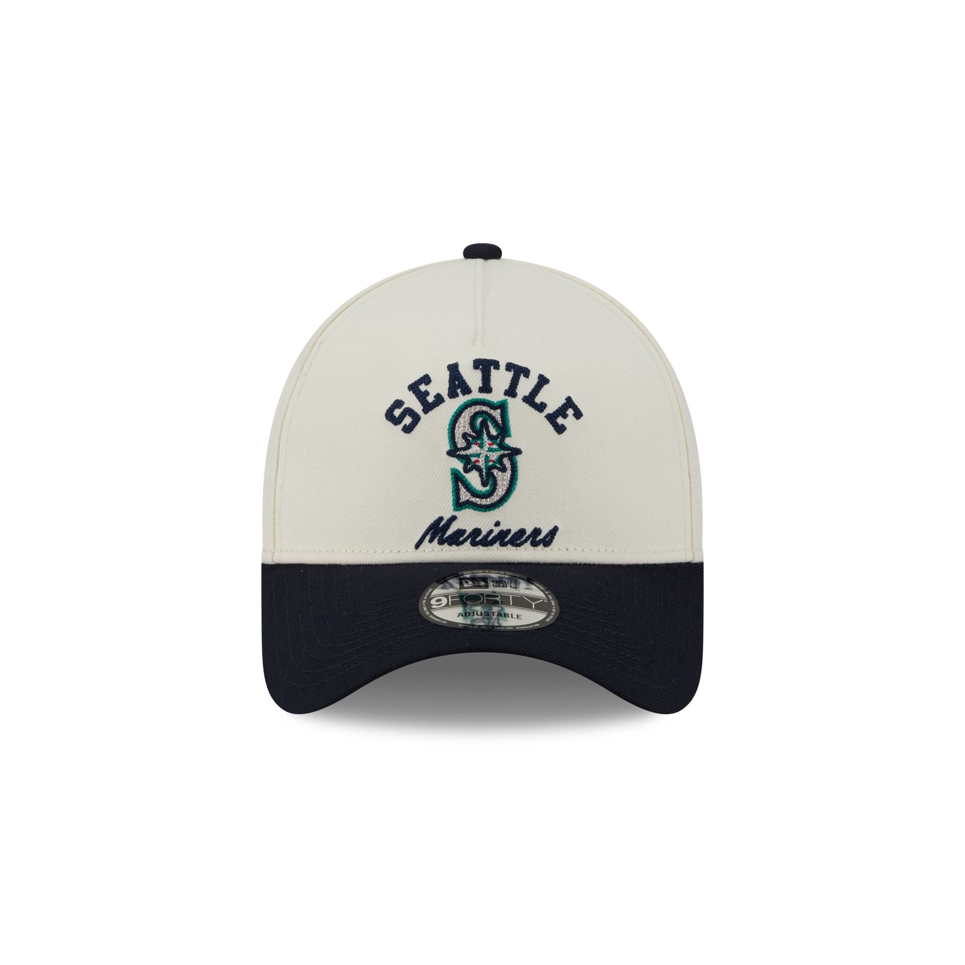 Seattle Mariners Chrome White Arched 9FORTY A-Frame Snapback Hat