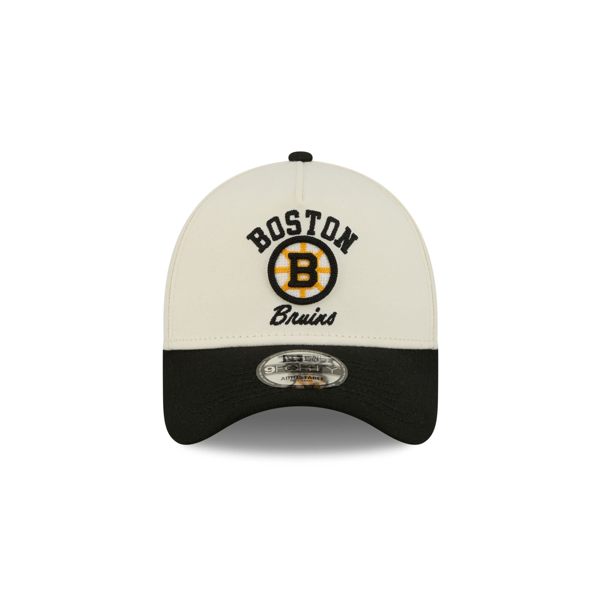 Boston Bruins Chrome White Arched 9FORTY A-Frame Snapback Hat