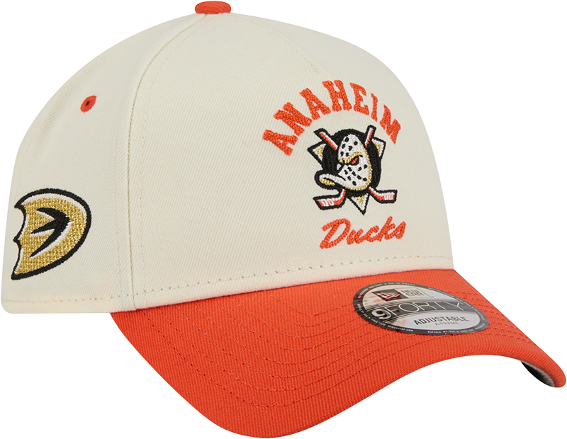 Anaheim Ducks Chrome White Arched 9FORTY A-Frame Snapback Hat