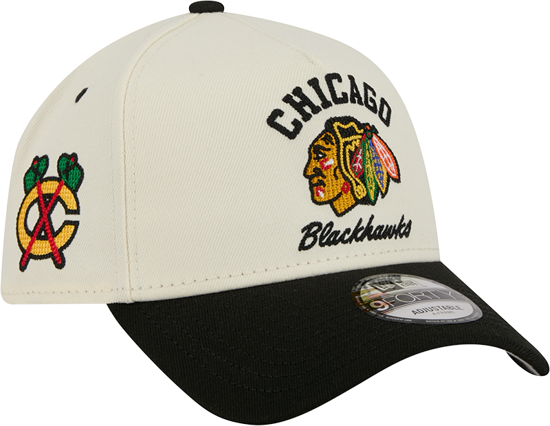 Chicago Blackhawks Chrome White Arched 9FORTY A-Frame Snapback Hat