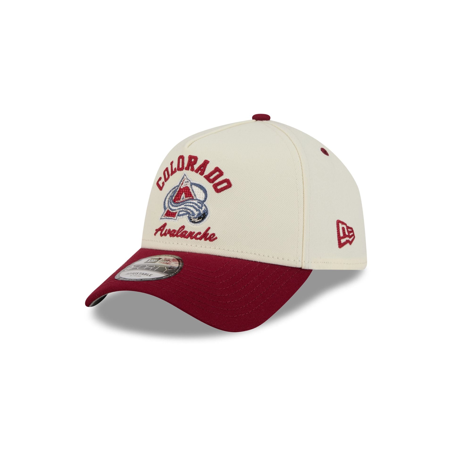 Colorado Avalanche Chrome White Arched 9FORTY A-Frame Snapback Hat
