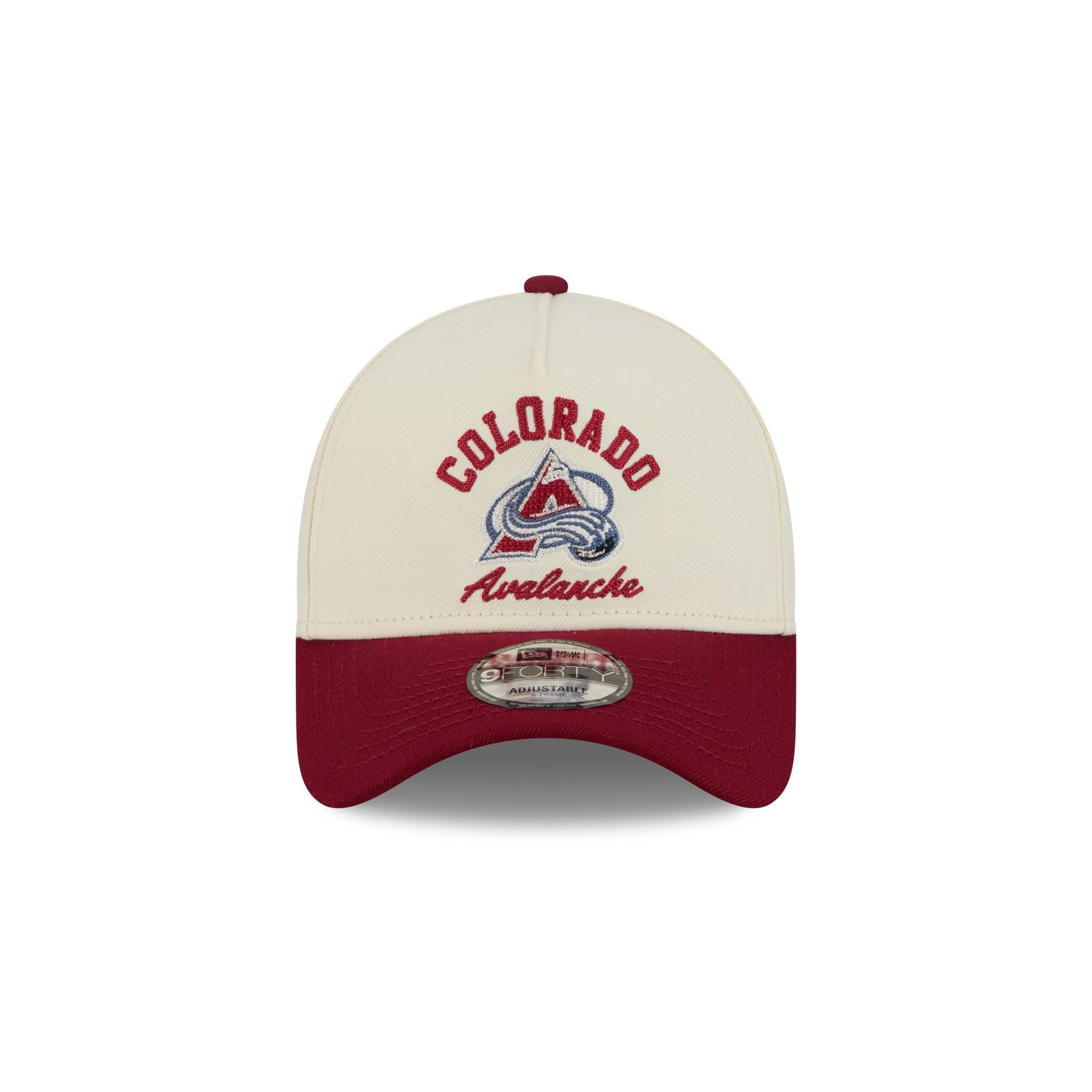 Colorado Avalanche Chrome White Arched 9FORTY A-Frame Snapback Hat