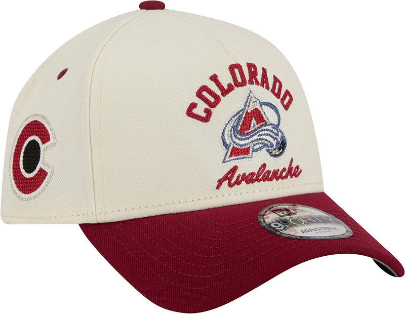 Colorado Avalanche Chrome White Arched 9FORTY A-Frame Snapback Hat