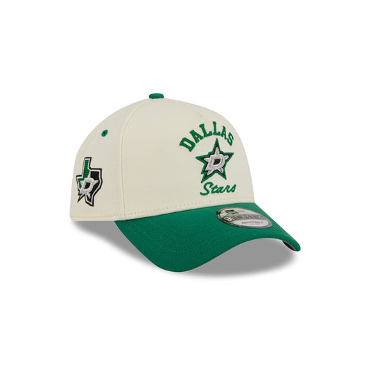 Dallas Stars Chrome White Arched 9FORTY A-Frame Snapback Hat - New Era Cap