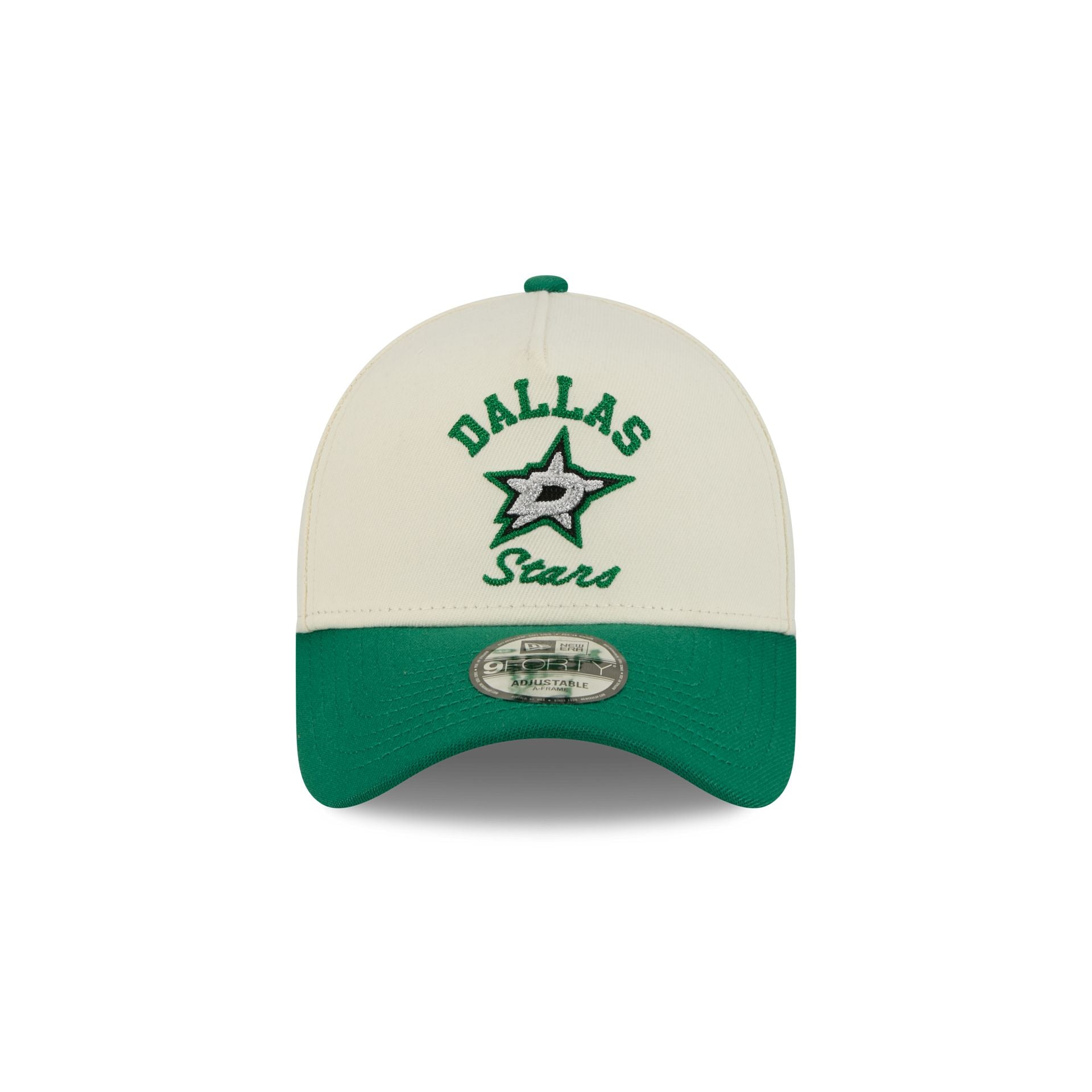 Dallas Stars Chrome White Arched 9FORTY A-Frame Snapback Hat