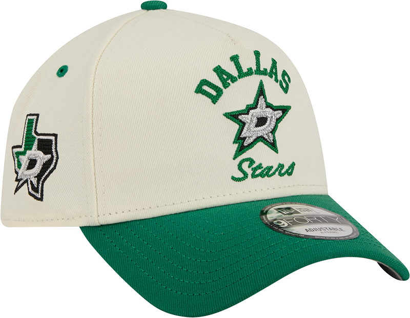 Dallas Stars Chrome White Arched 9FORTY A-Frame Snapback Hat