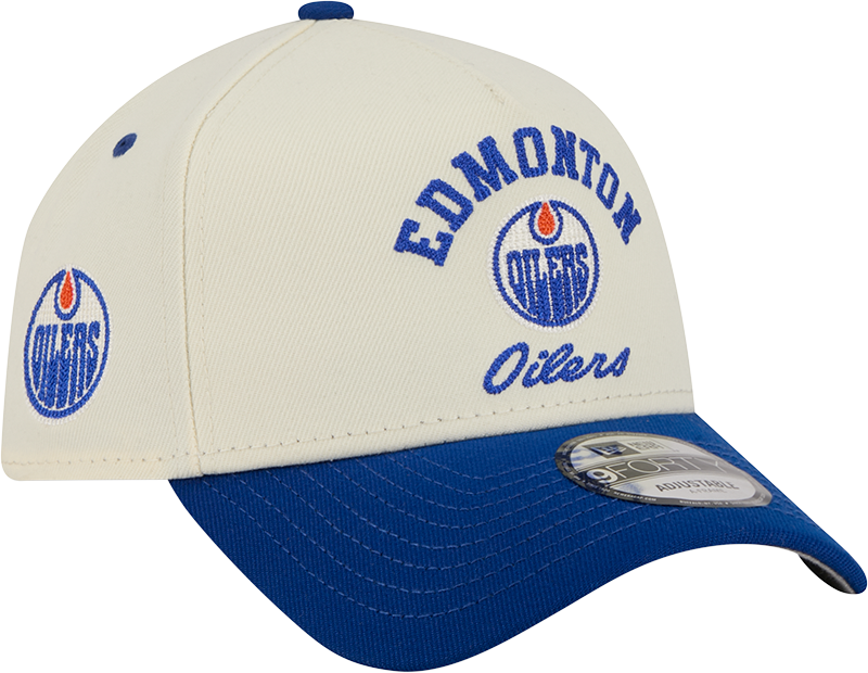 Edmonton Oilers Chrome White Arched 9FORTY A-Frame Snapback Hat
