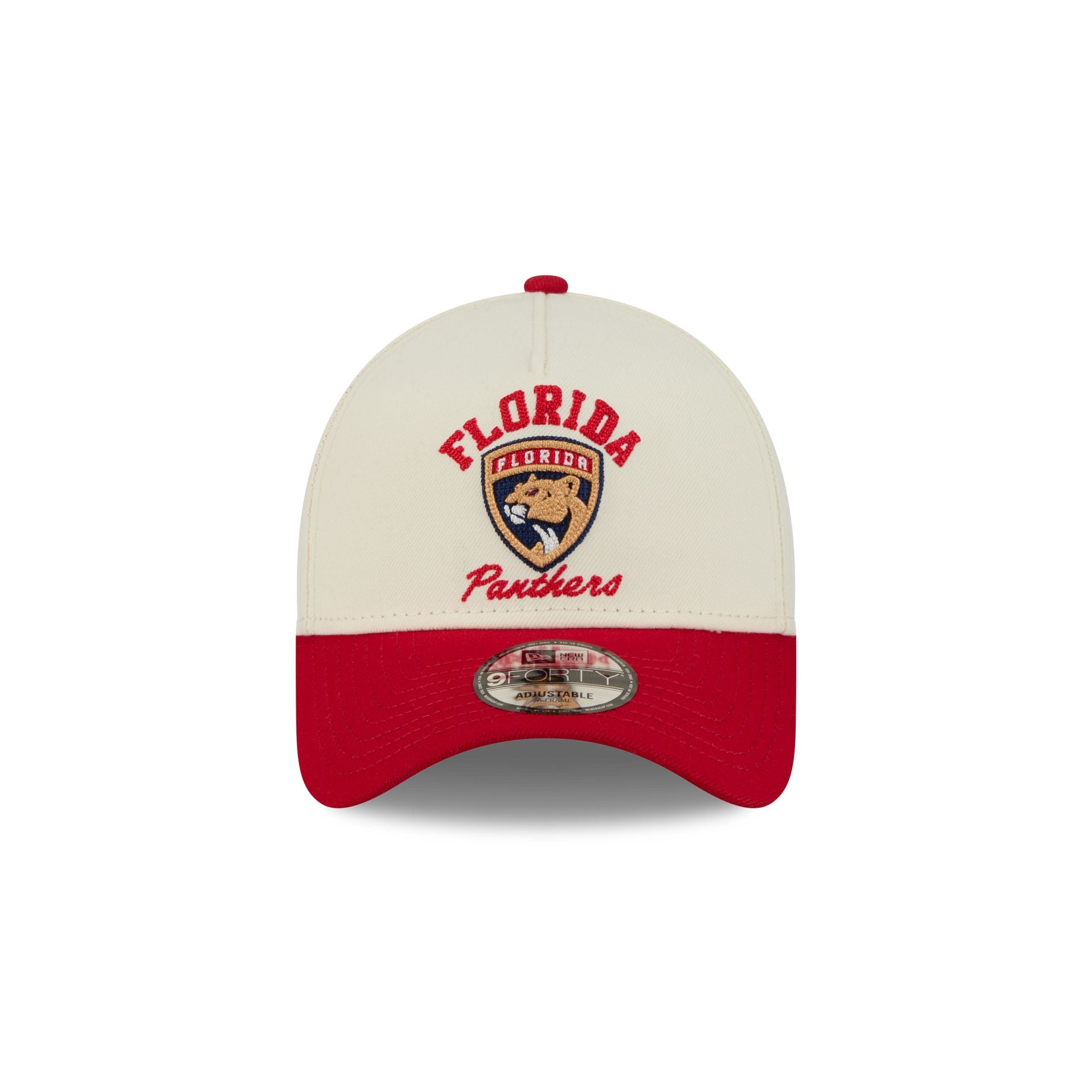 Florida Panthers Chrome White Arched 9FORTY A-Frame Snapback Hat
