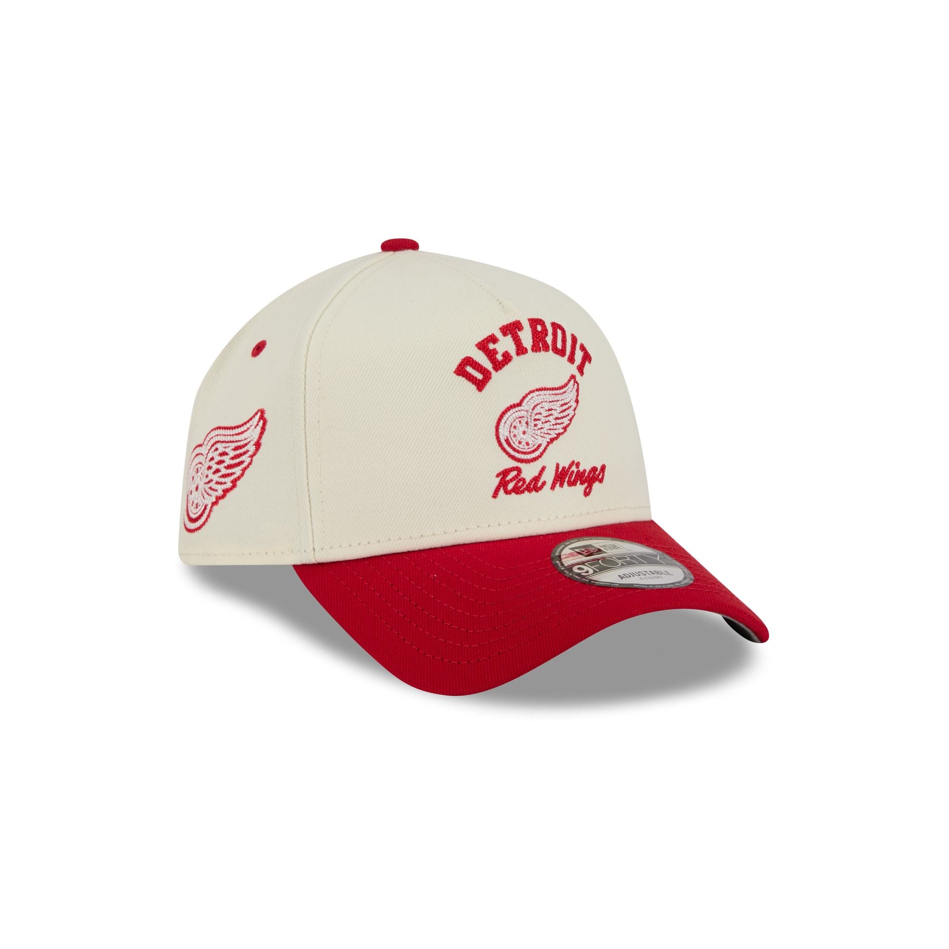 Detroit Red Wings Chrome White Arched 9FORTY A-Frame Snapback Hat