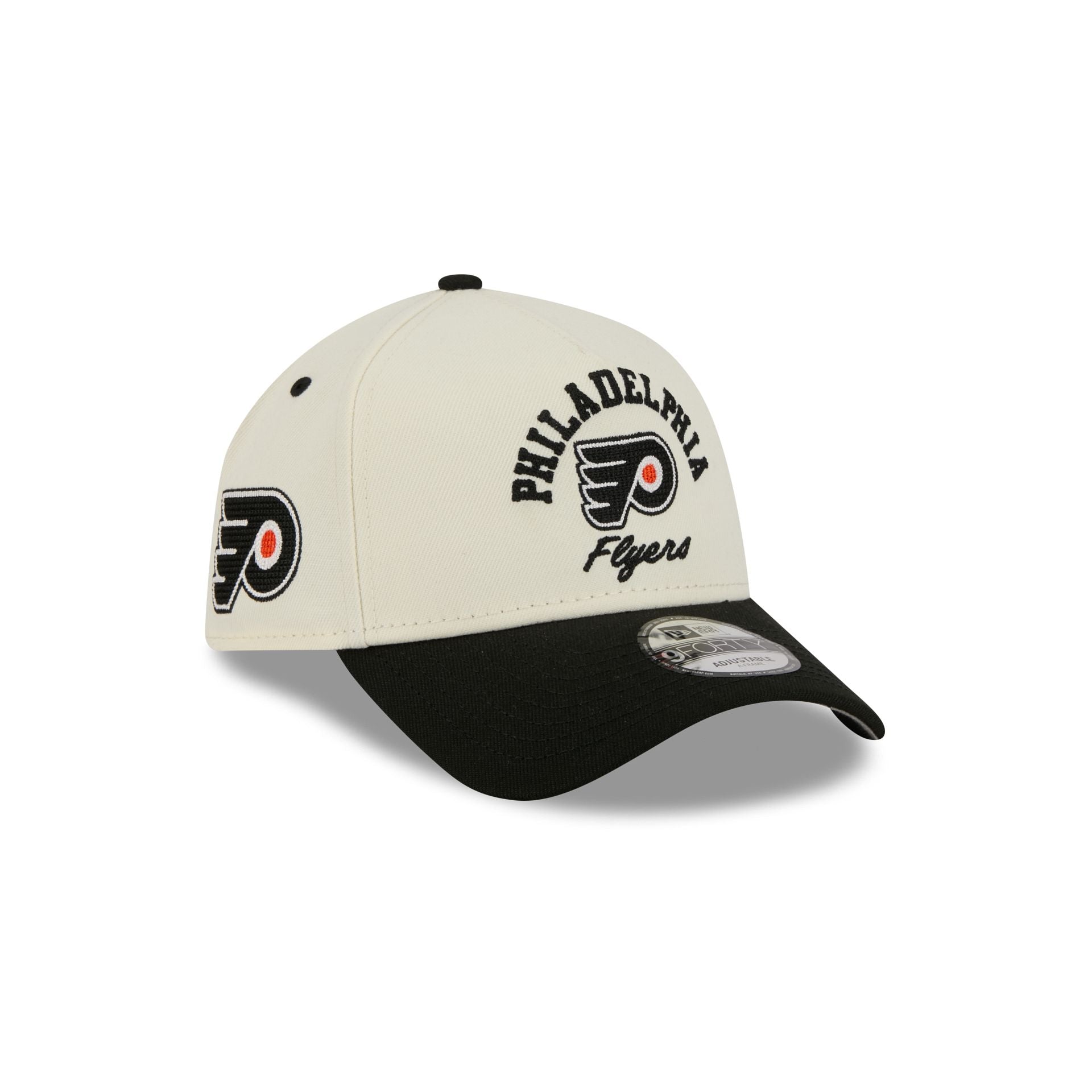 Philadelphia Flyers Chrome White Arched 9FORTY A-Frame Snapback Hat
