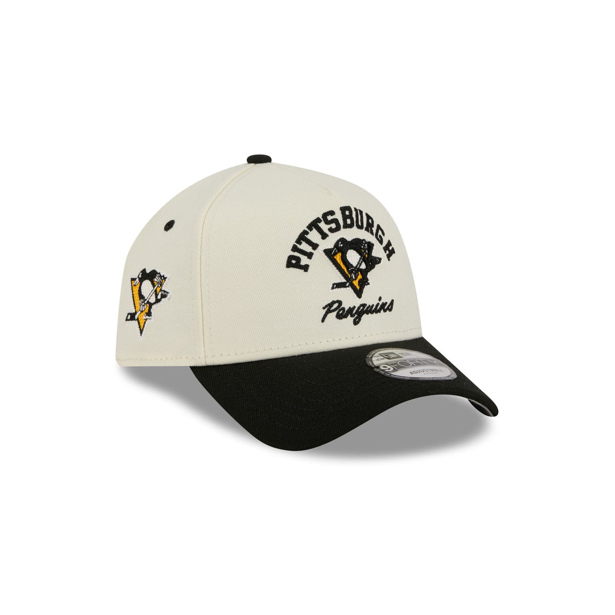 Pittsburgh Penguins Chrome White Arched 9FORTY A-Frame Snapback Hat